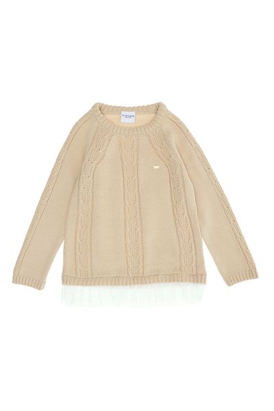 U.S. Polo Assn. Pulover crem Melange pentru fete - 50254081 -VR159