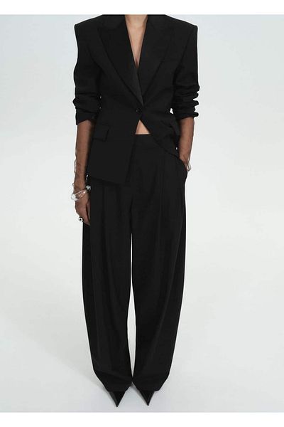 MANGO Woman Pleat Detailed Wool Trousers