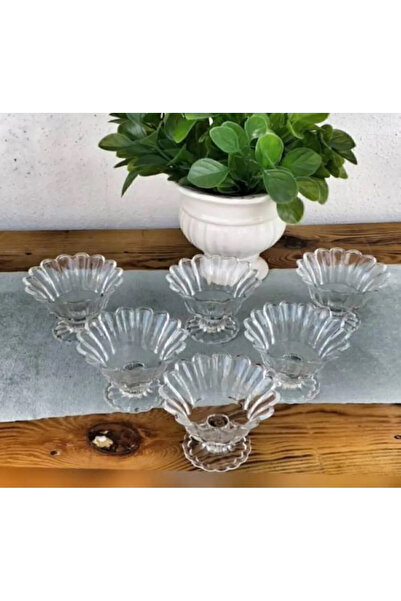 adana avm 249 cc Ayaklı Cam 6lı Şekerlik/reçellik/lokumluk/çerezlik 6 Parça B...