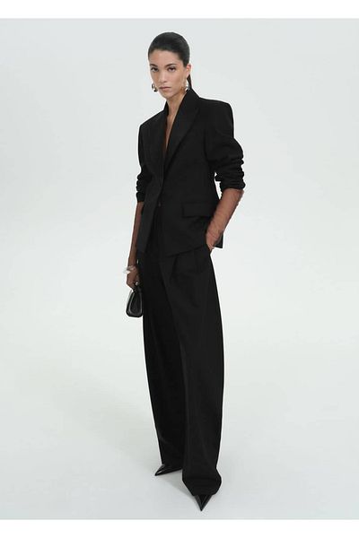MANGO Woman Pleat Detailed Wool Trousers