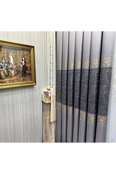 NİVEMESHOME Nivemeshome Likya Ft632120 V-5403 - Ασημί 1/3 Κουρτίνα με πλισέ φόντο APM