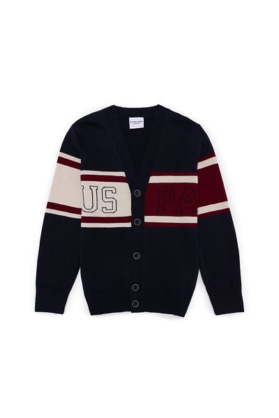 U.S. Polo Assn. Boy's Navy Blue Knitwear Ζακέτα με λαιμόκοψη V 50253881 -vr033