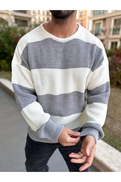 elkumoda Χρωματιστό Φυσικό Βαμβακερό Πλέξιμο - Oversize Πουλόβερ Χωρίς Φραγή