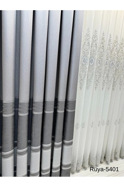 NİVEMESHOME Nivemeshome Dream Ft 671477   Silver V-5401 1/3 Κλείσιμο πλισέ κουρτίνα φόντου Apm