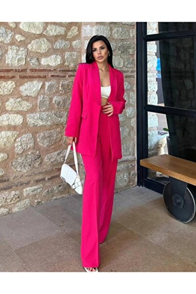 Bella Breeze Women's Single Button Jacket Palazzo Pants Set