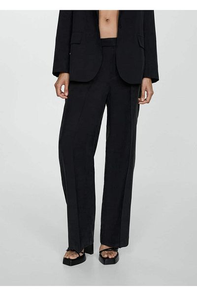 MANGO Woman Straight Cut Cupro Pants