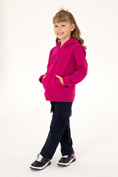 U.S. Polo Assn. Girl's Fuchsia Basic Sweatshirt 50296388 -Vr023