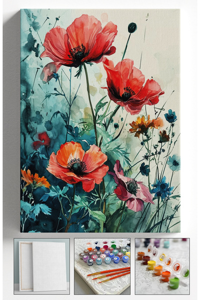 Sulepas Sayılarla Boyama Çerçeveli Hobi Seti Numaralı Tuval  Fırça Boya Dahil...