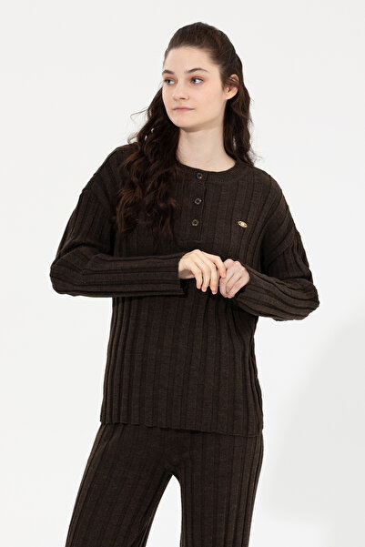 U.S. Polo Assn. Γυναικείο πουλόβερ με λαιμόκοψη Coconut 50253028-VR153