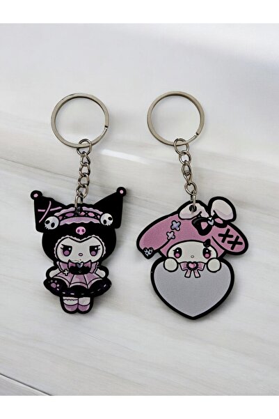 Mansura سلسلة مفاتيح كاواي كورومي اللطيفة للزوجين 2 قطعة