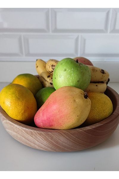 İlya Woodart Decorative Wooden Bowl - Tree, Salad and Fruit Plate