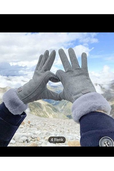 Betülce VELVET PLUSH WINTER TOUCHMATIC SOFT WINDPROOF QUALITY WOMEN'S GLOVES
