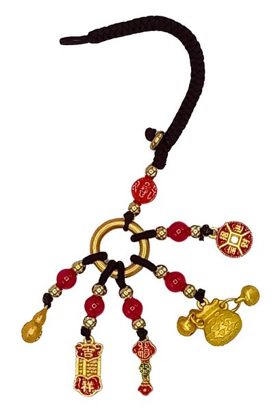 Dünyadan Hediyeler Feng Shui Metal Five Figure Keychain - No.2