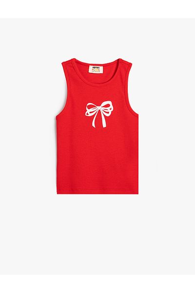 Koton Thick Strap Crew Neck Bow Printed Athlete