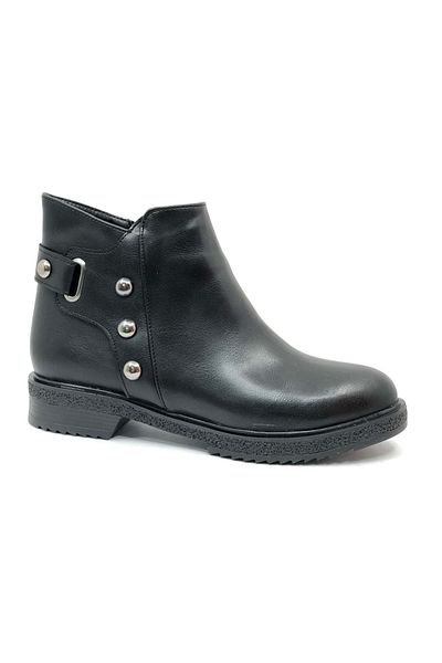 Kids Club Shoes Mehtap Staple Λεπτομερείς Επίπεδες Αντιολισθητικές Γυναικείες Μπότες ΜΑΥΡΟ