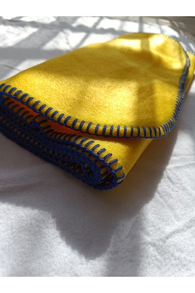 arslan deco Fan Scarf Yellow Navy Blue Fleece Scarf