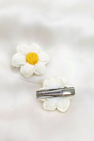 PETEK AKSESUAR 2 Pieces Handmade Daisy Collar Buckle