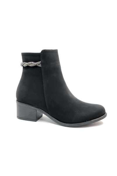 Kids Club Shoes Mehtap Γυναικείες Μπότες με πέτρα χαμηλού κοψίματος ΜΑΥΡΟ