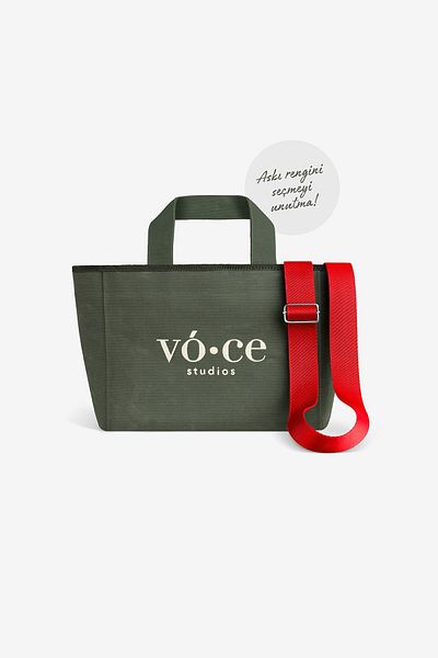 voce studios Canvas Khaki Green Medium Bag