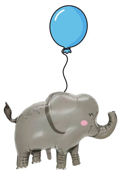 Öz Ambalaj Elephant Foil Balloon - Big Size Birthday