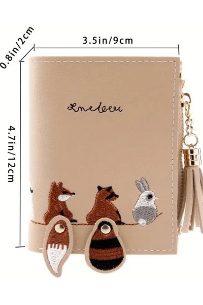 DOODLE Cute Cartoon Wallet with Tassel, Zipper, Foldable and Compact