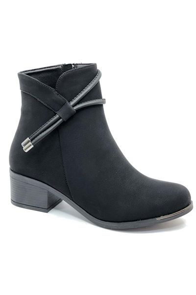 Kids Club Shoes Γυναικείες μπότες Fantazi Classic Mehtap χαμηλού κοψίματος - ΜΑΥΡΟ