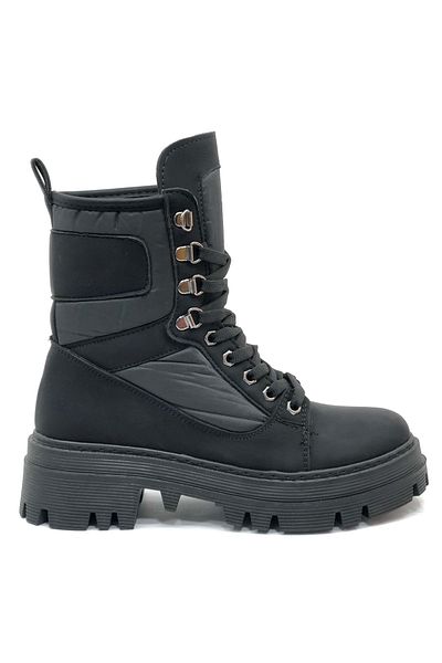 Kids Club Shoes Μαύρο Mehtap Tent Fabric - Γυναικείες Μπότες με Αντιολισθητική Σόλα