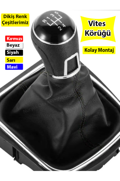 GD Life Her Araca Uyumlu siyah Dikiş Vites Kılıfı