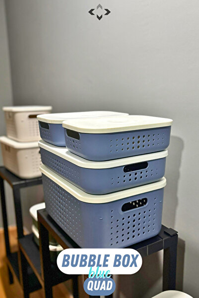 LİGROUND BUBBLE BOX QUAD 4 штук багатофункціональна декоративна коробка для зберігання з кришкою, кошик-організатор