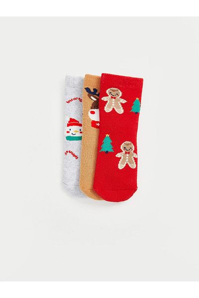 LC Waikiki LCW baby New Year Themed Baby Boy Socks 3-Piece