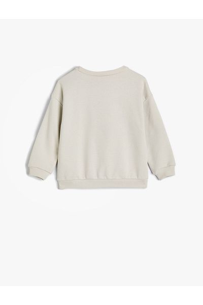 Koton Sweatshirt Summer Themed Printed Long Sleeve Crew Neck Cotton