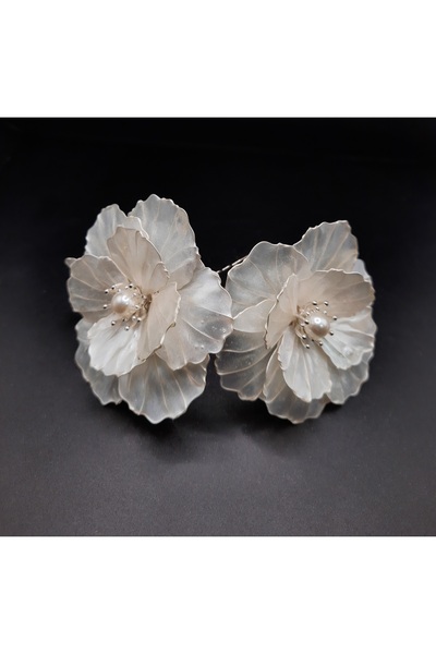 gelin Büyük çiçek toka seti 2 li,gelin topuz tokası,yan toka,saç aksesuarı