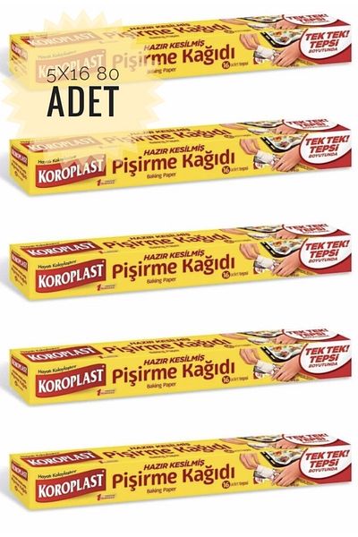 Koroplast 5 Boxes of 16 Ready-Made Cut Baking Paper