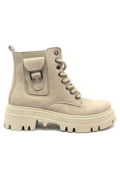 Kids Club Shoes Λευκές Γυναικείες Μπότες - Mehtap Ornamental, Λεπτομερής πόρπη, Αντιολισθητική σόλα