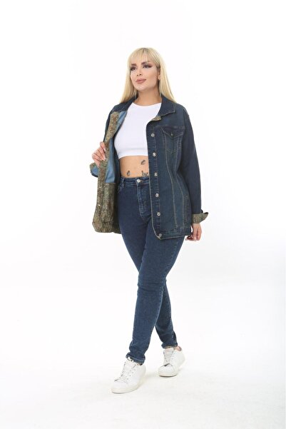 BİrHoşButik Plus Size Full Lycra Buttoned Sleeves Lined Pocket Long Sleeve Se...