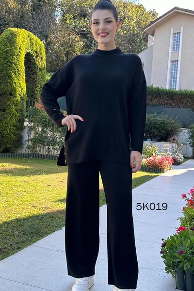 İnce Topuk Knitwear Set Button Detailed - 5K019