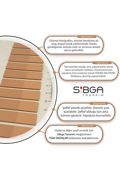 sibga tasarım Colorful Transparent Post-It Note Paper - Bookmark Sticker