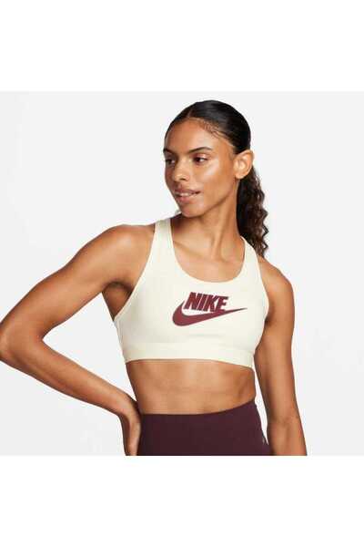 Nike Swoosh Medium Support Futura Bra Kadın sarı pedli Sporcu  Sütyeni fb4080
