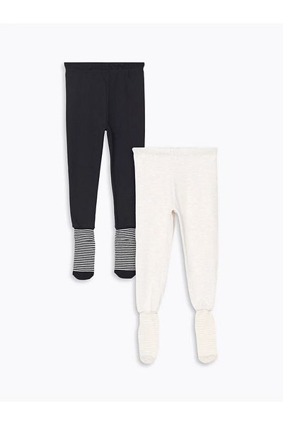 LC Waikiki Lcw Baby Ecru Melange Baby Boy Pajama Bottoms - 2-Piece Set with Elastic Waist and Socks