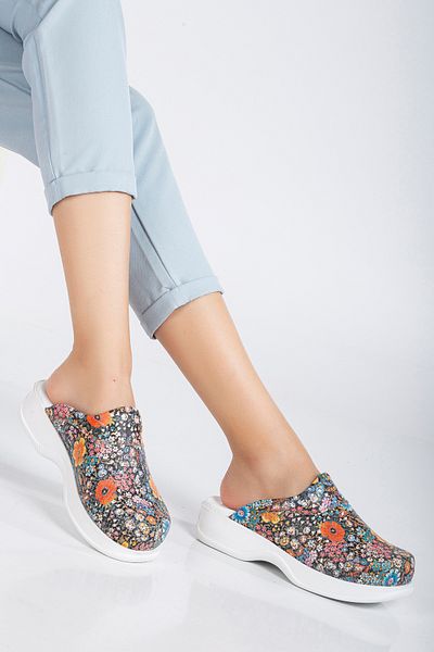 BLUMSABOTERLİK Genuine Leather Orthopedic Slippers for Women - Nurse, Doctor, Veterinary, Dentist, Teacher, Cook, Gastro Blum Sabo