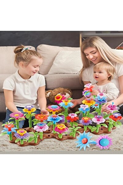 NeUygun 104 Parça Bahçe Çiçek Yapım Seti Yapı Blokları Yapboz Bul Tak Puzzle ...
