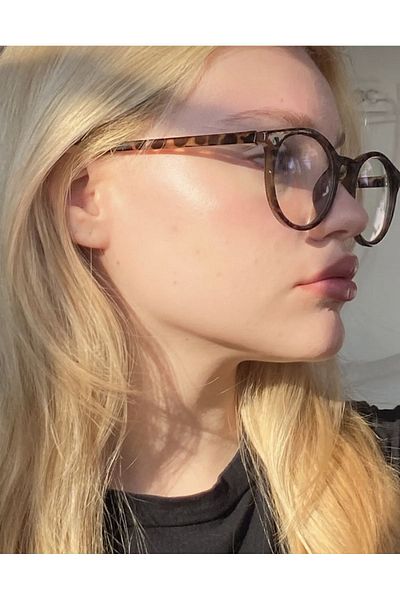 ModaLand New UV400 Season Unisex Oval Image Clear Glass Glasses