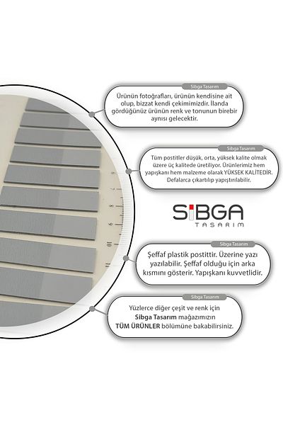 sibga tasarım Transparent Gray Postit - Bookmark, Bookmark Sticker, Note Paper