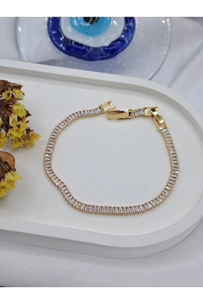 ilvesa shop 316L Steel Zircon Stone Tarnish Resistant Thick Waterway Bracelet