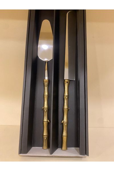 PLUS HOME 2-Piece Bamboo Model Antique Serving Cake Set
