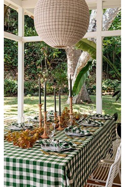 EVYA Pötikare Duck Linen Tablecloth 130x170 cm Stain-Resistant Fabric for 4-6 People