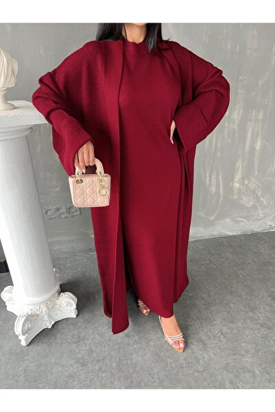 MAY MARA Women's Dressed Cardigan Patterned Long 2-Piece Knitwear Set