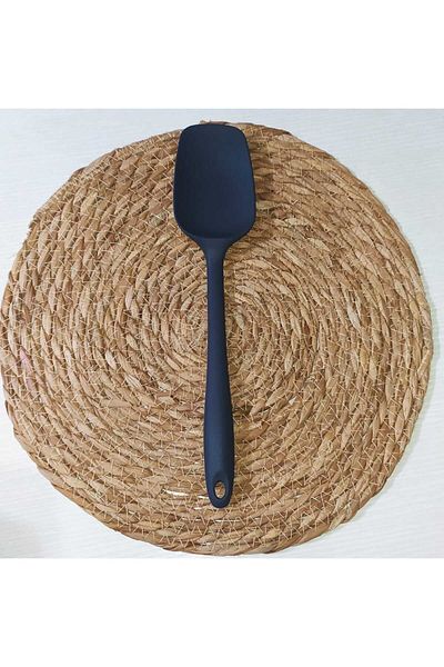 lawrenceshop Silicone Quality Flat Spatula 1 Piece (Exposible to Use as Spoon)