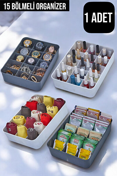 Stylish 15 Compartment Organizer | In Drawer Socks Jewelry Tie Multipurpose Organizer ( 1PC )