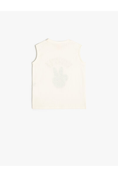 Koton Atlet Slogan Baskılı Bisiklet Yaka Kolsuz Pamuklu